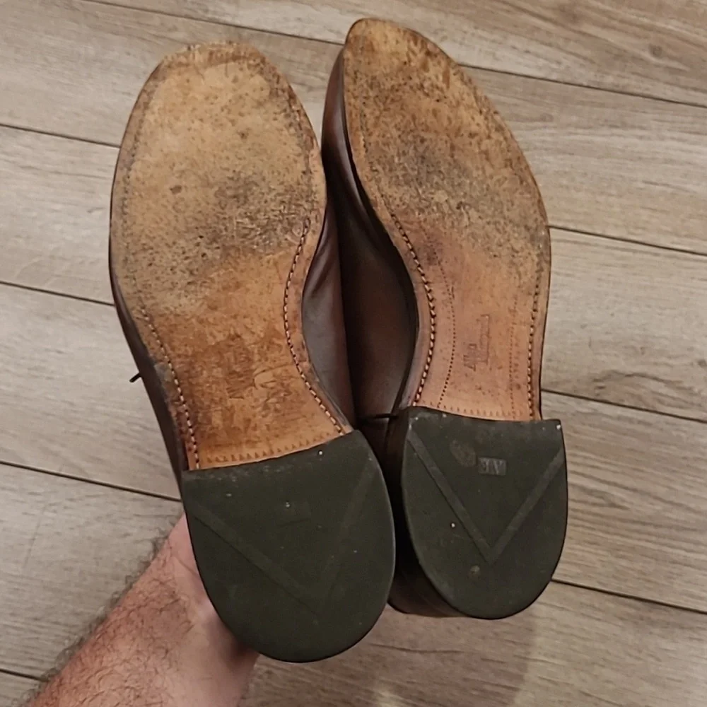 ALLEN EDMONDS Hancock Dark Brown Leather Sz‎ 11.5 D Mens Split Toe Dress Shoes